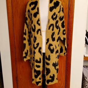COPY - NEW Now N Forever Animal Print Long Open Sweater Pockets & long sleeves …
